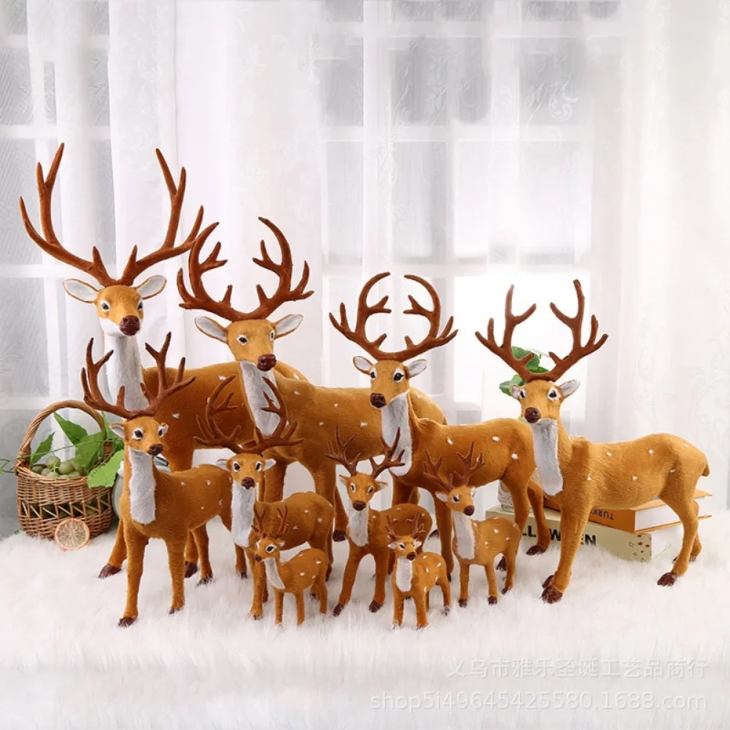 Christmas Simulation Plush Reindeer Xmas Elk Plush TOY New Year Decorations Christmas Dolls Sika Deer