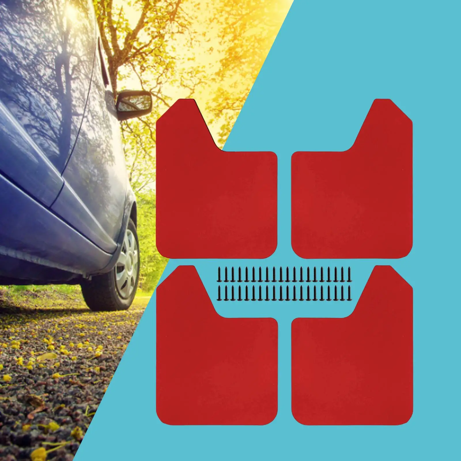 EVA Mudguard Car Splash Guards Sturdy Red Mud Flaps Replacement Set for SUV Truck Van High Performance
