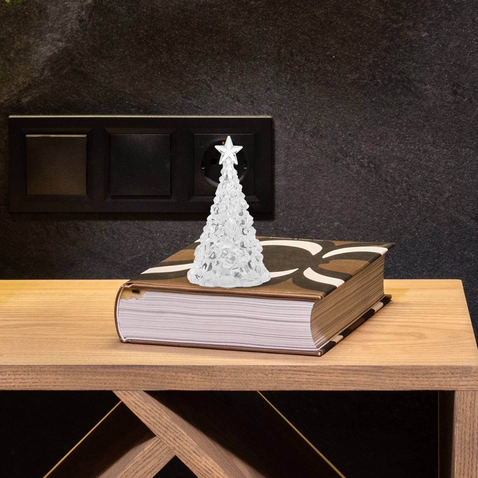 

2pcs Led Christmas Tree Night Light Acrylic Small Colorful Glow Lamps Festive Decorative Lights For Bedroom Holiday Party