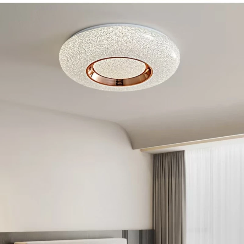 Modern Rotundity Crystal Sand Acrylic LED Ceiling Lights Kitchen Living Room Hotel Bedroom Home Decoration Hanging Lamp Fixture