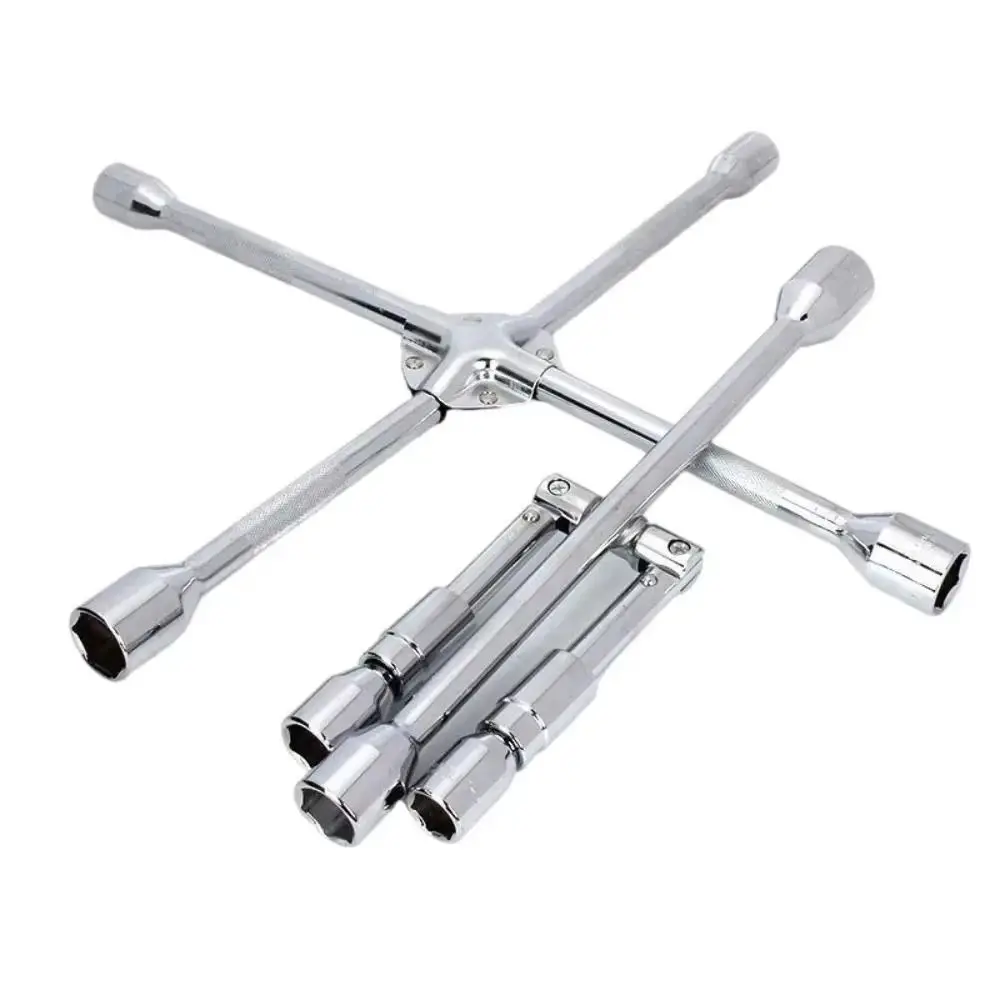 

17 19 21 23mm Folding Cross Wrench Labor-saving Hexagon Automobile Socket Spanner Disassembly Steel Car Wheel Repair Tool Repair