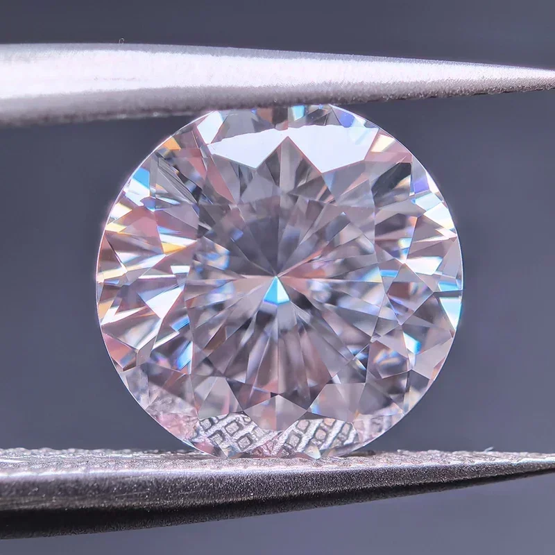 

Moissanite Stone Round Shape Blue Flame Fire Colorful Charm Beads for DIY Jewelry Making bracelet Selectable Certifica