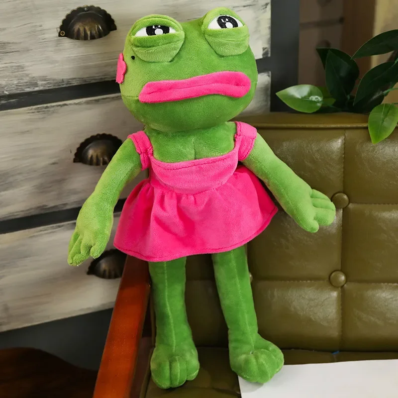 45cm Animal Sad Frog Plush Toy Soft Stuffed Pillow Magic Expression Pepe The Sad Frog Plush Doll Birthday GIfts For Girls Boys