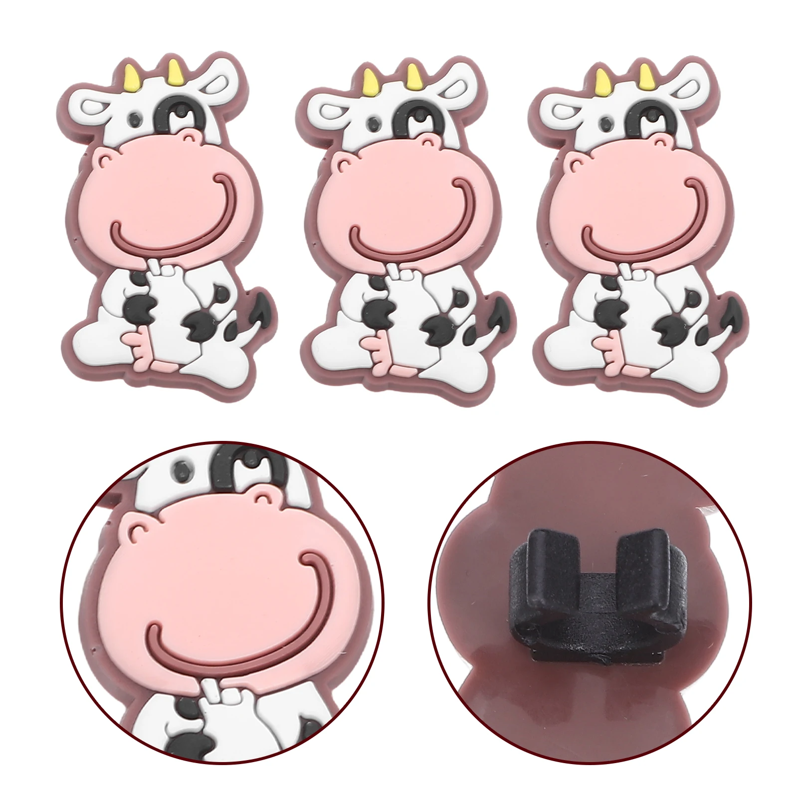 

20 Pcs Cartoon Cow Pen Clamp Shaped Pencil Topper Charms Classroom Accessories Decor Cute Decoation for Clip