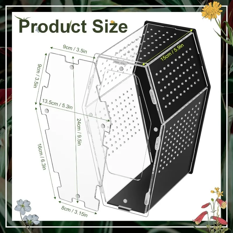Acrylic reptile feeding box spider lizard palace breeding box high transparency visual ventilation ecological tank