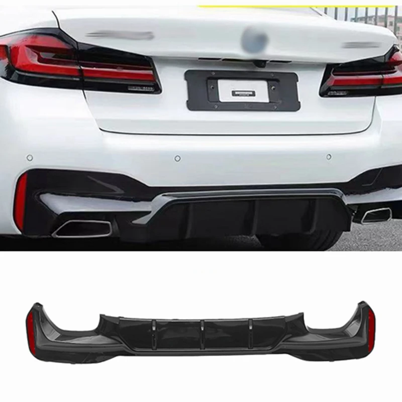 Per BMW G30 serie 5 (2017-2023) nero lucido paraurti posteriore labbro posteriore modifica esterna diffusore spoiler