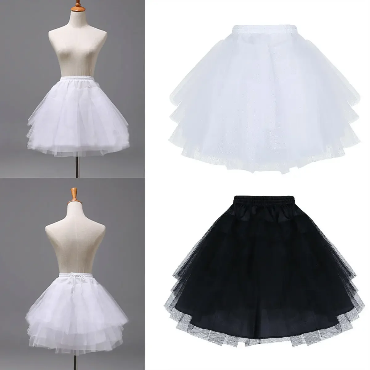 Kids Flower Girl Dress Slips Wedding A-line Crinoline Petticoat Tutu Underskirt