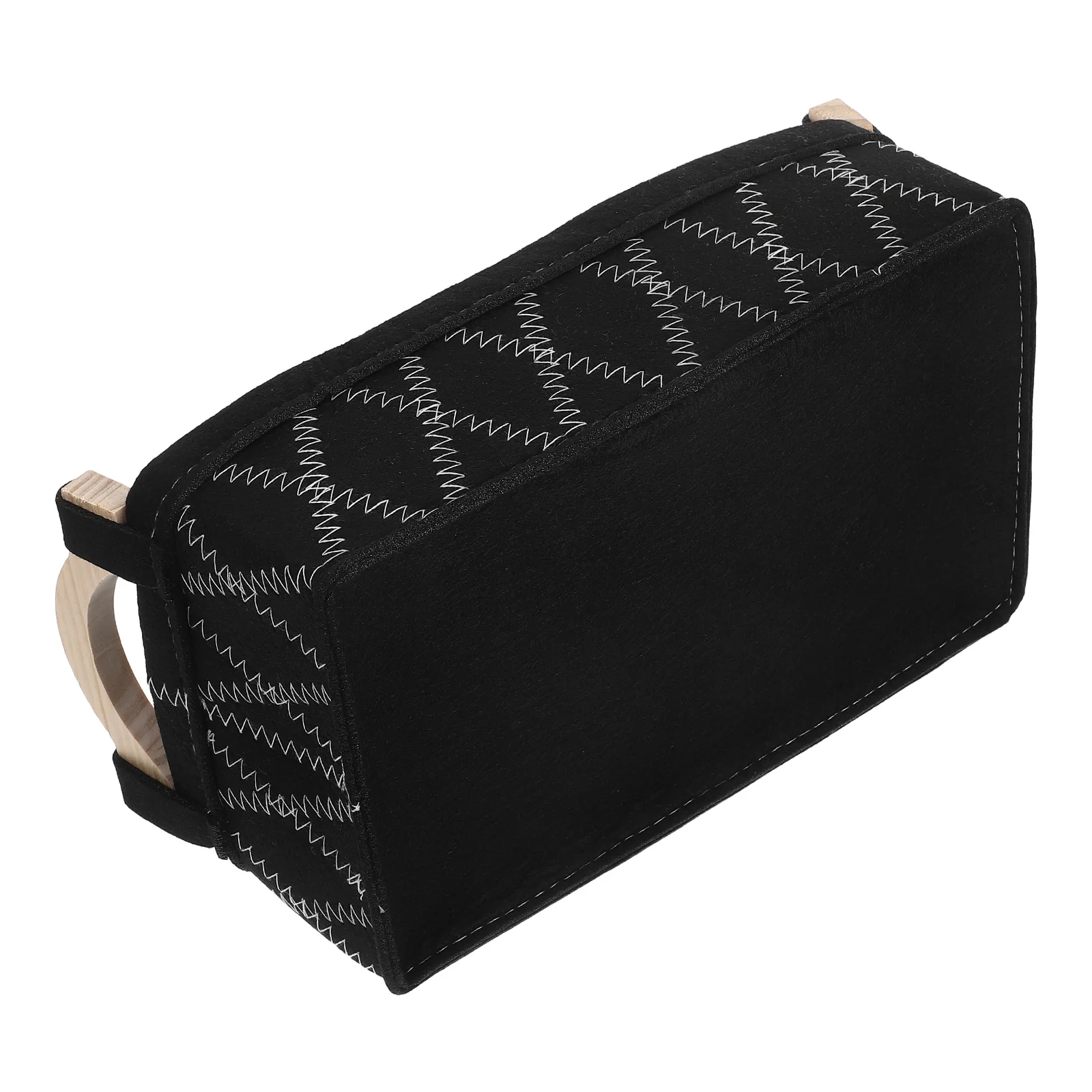 

Decors Storage Basket Felt Bin Book Organizer for Home Black Decorative Baskets