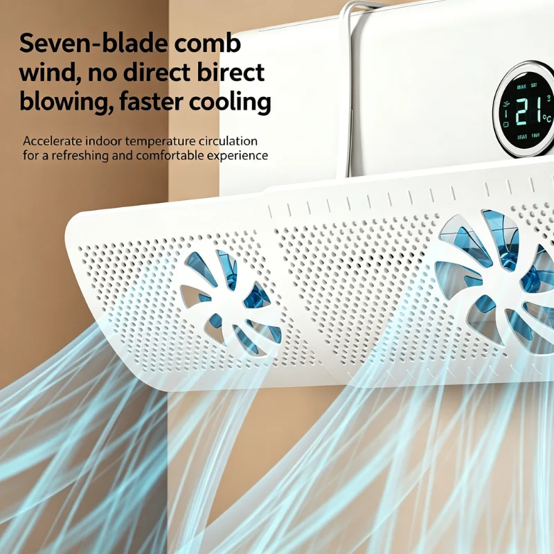 Adjustable Air Conditioner Deflector PP Material 180° Wind Direction Adjustment  Anti Direct Blow Universal for Wall Mounted AC