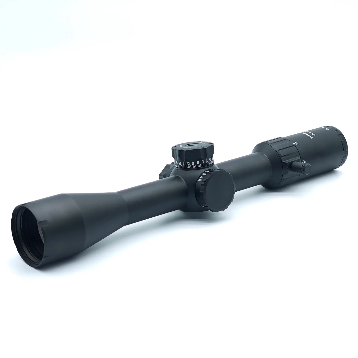 WHISKEY4 4-16x44mm FFP Riflescope: Primeiro avião focal óptico, função Zerostop, tubo de 30mm com tampas flip-back e alavanca de lançamento