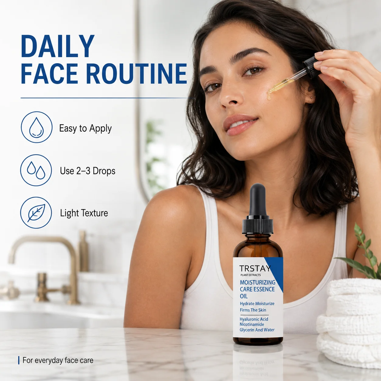 Gentle Lightweight Compound Formula Hydrating Essence Oil, Watery Light Non-Stuffy Texture With Long-Lasting Nourishment, Delica