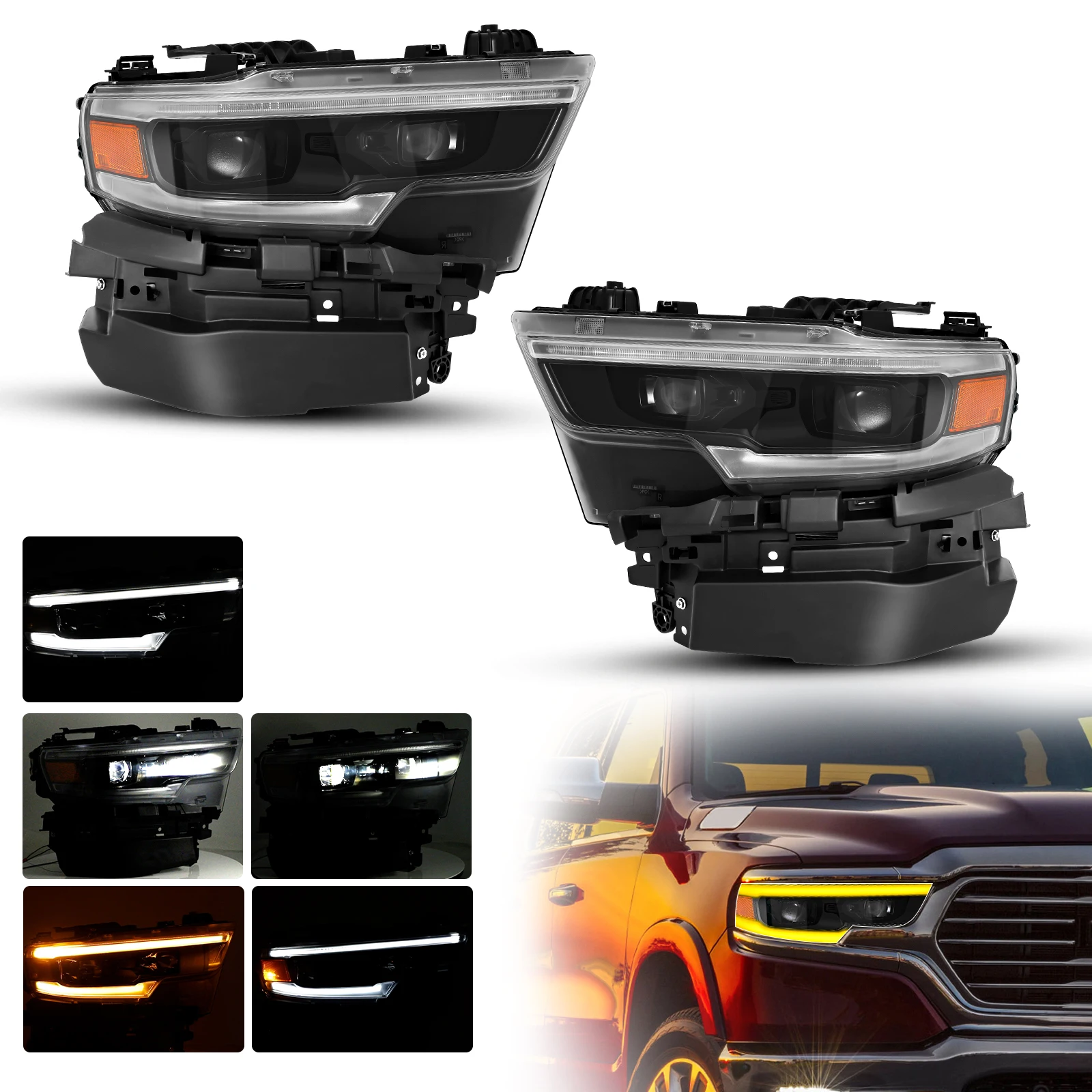 

Suitable for Factory Direct Sale LED Automotive Headlights for 2019-2022 Dodge Ram 1500 TRX LED Automotive Headlight