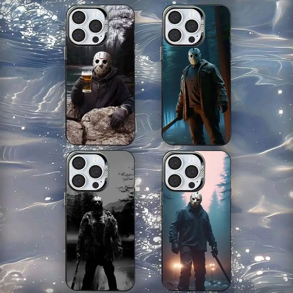 

Jason-ns Horrors V-Voorhees Phone Case For iPhone 16,15,14,13,12,11,Mini,Pro,SE,MAX Black Matte Shockproof Cover