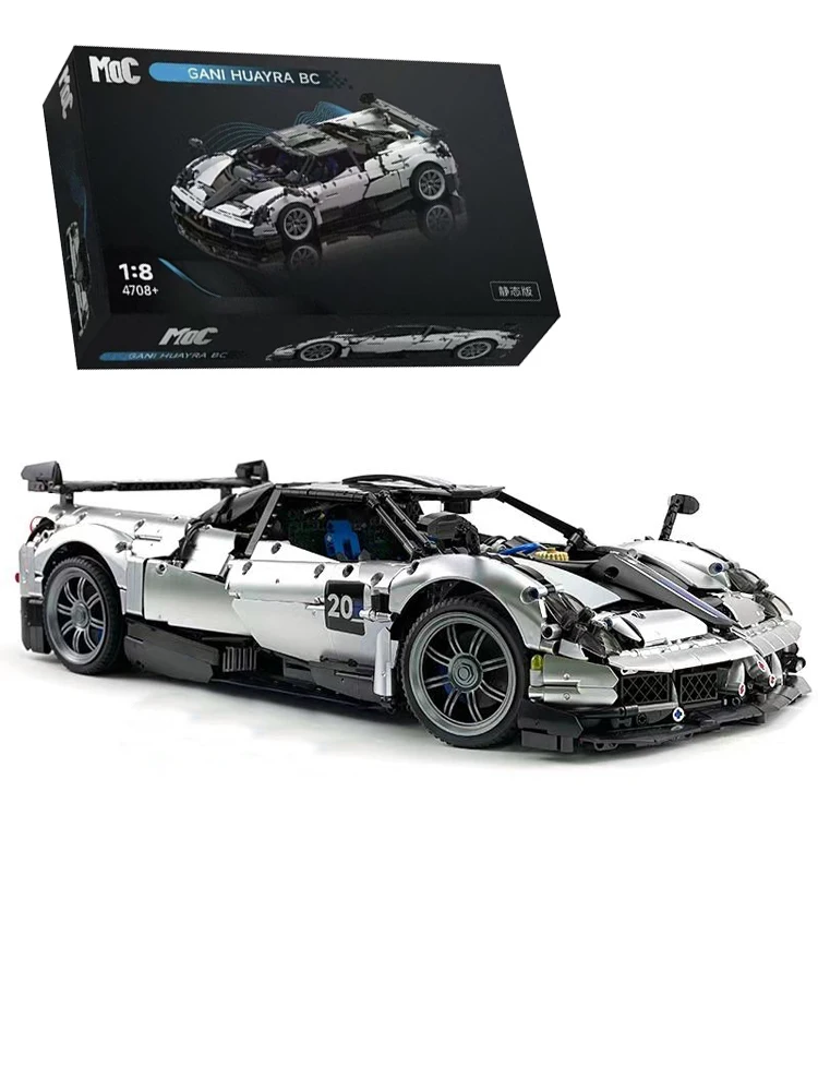 4708PCS MOC Technical 1:8 Sports Car Building Blocks Model Supercar Bricks Assembling Toys for Boys Birthday Gift Set