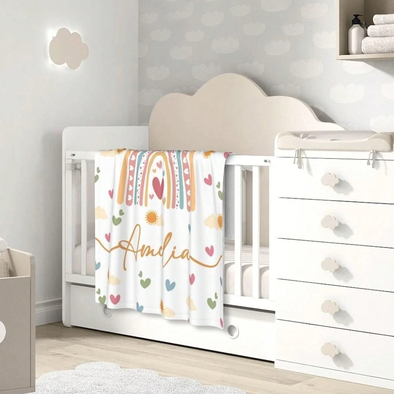 1PC Personalized Flannel Blanket Custom Name Skin-Friendly Bed Cover for Girls Kids - Unique Gift Blanket