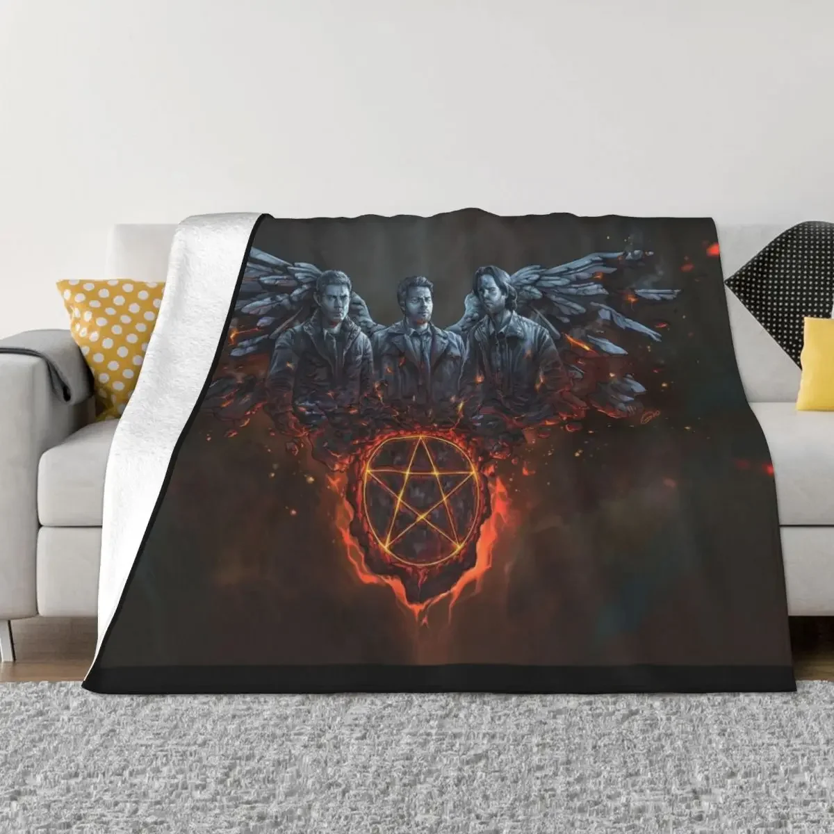 Team Free Will Burning Art Throw Blanket Thin Loose Hair Fashion Sofas Blankets