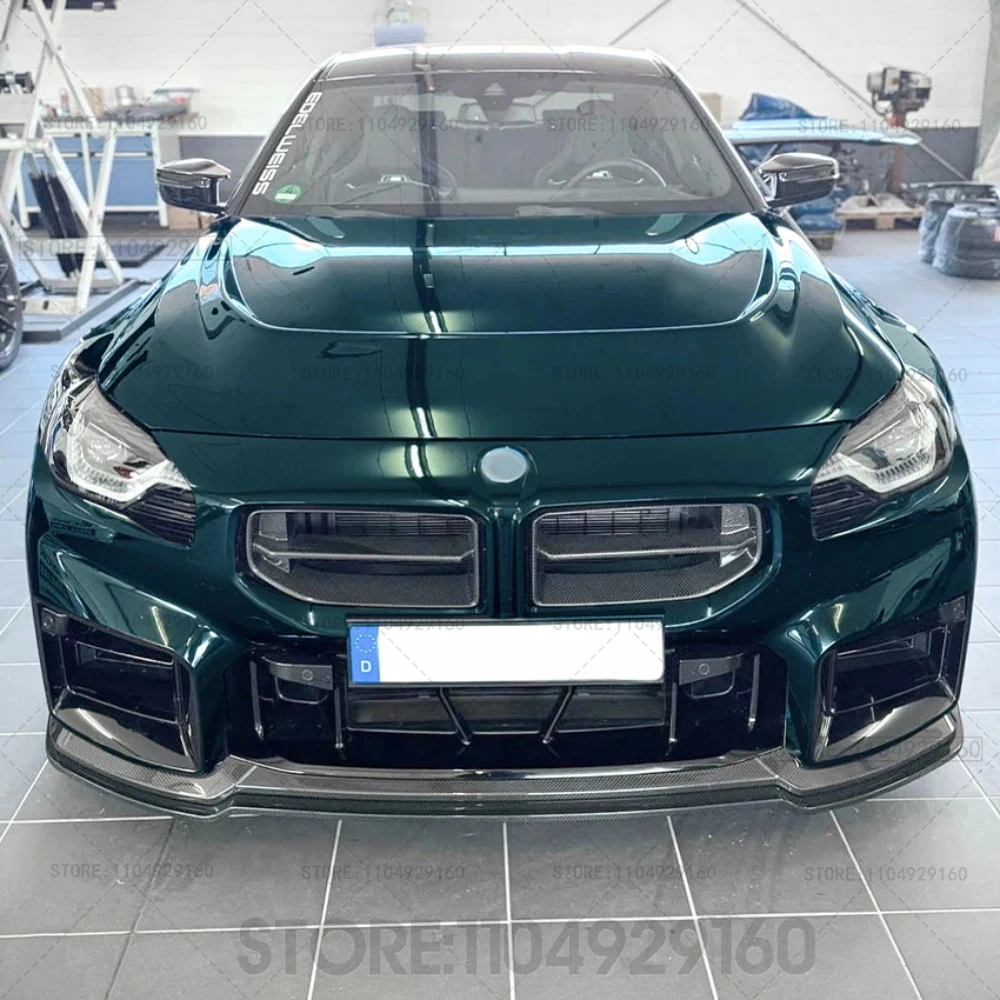سيارة الجبهة حافة مصد السيارة لسيارات BMW 2 Series M2 G87 2023 + الجبهة الشفاه المفسد الفاصل الناشر طقم الجسم حامي اكسسوارات الديكور