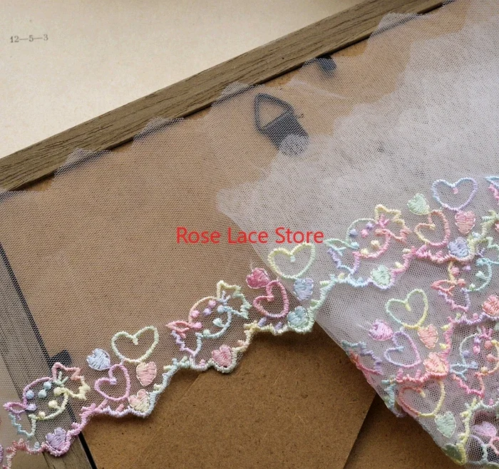 

5 ярдов, красочная кружевная бейка с цветочной вышивкой, градиентная тюлевая кружевная отделка с цветочным принтом, для свадебного платья, свадебная лента для волос шириной 2,75 дюйма