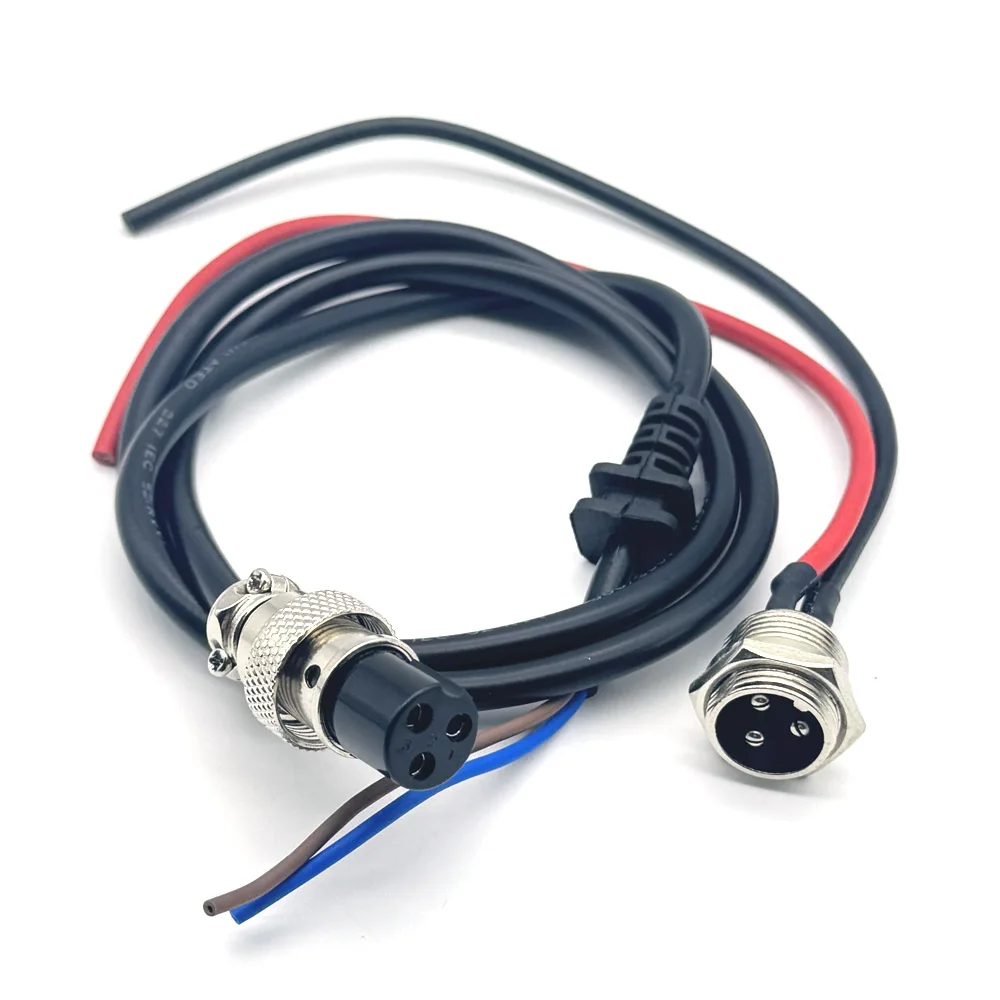 3Pin Electric Bicycle Charging Head Lithium Battery Output Line Male and Female Base Charger Plug Socket E-bike Lithium 60V 10A