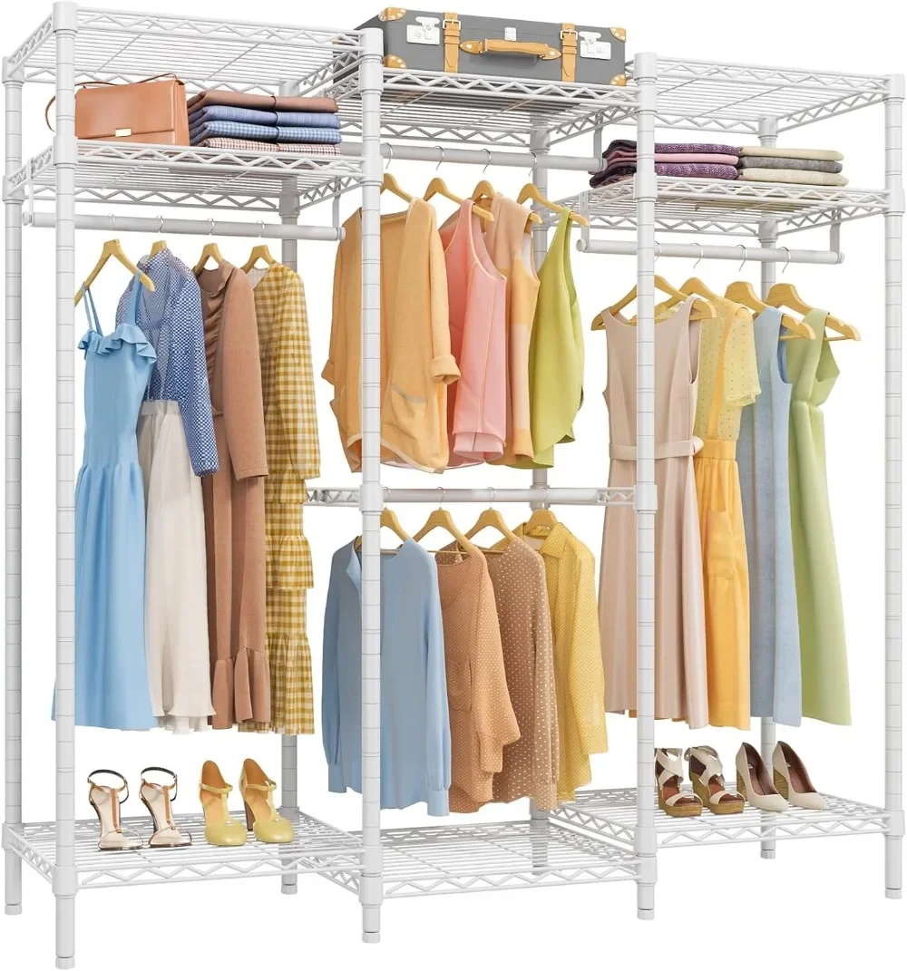 Garment Rack Bedroom Armoires Freestanding Closet Organizer, 4 Hang Rods, 56.7