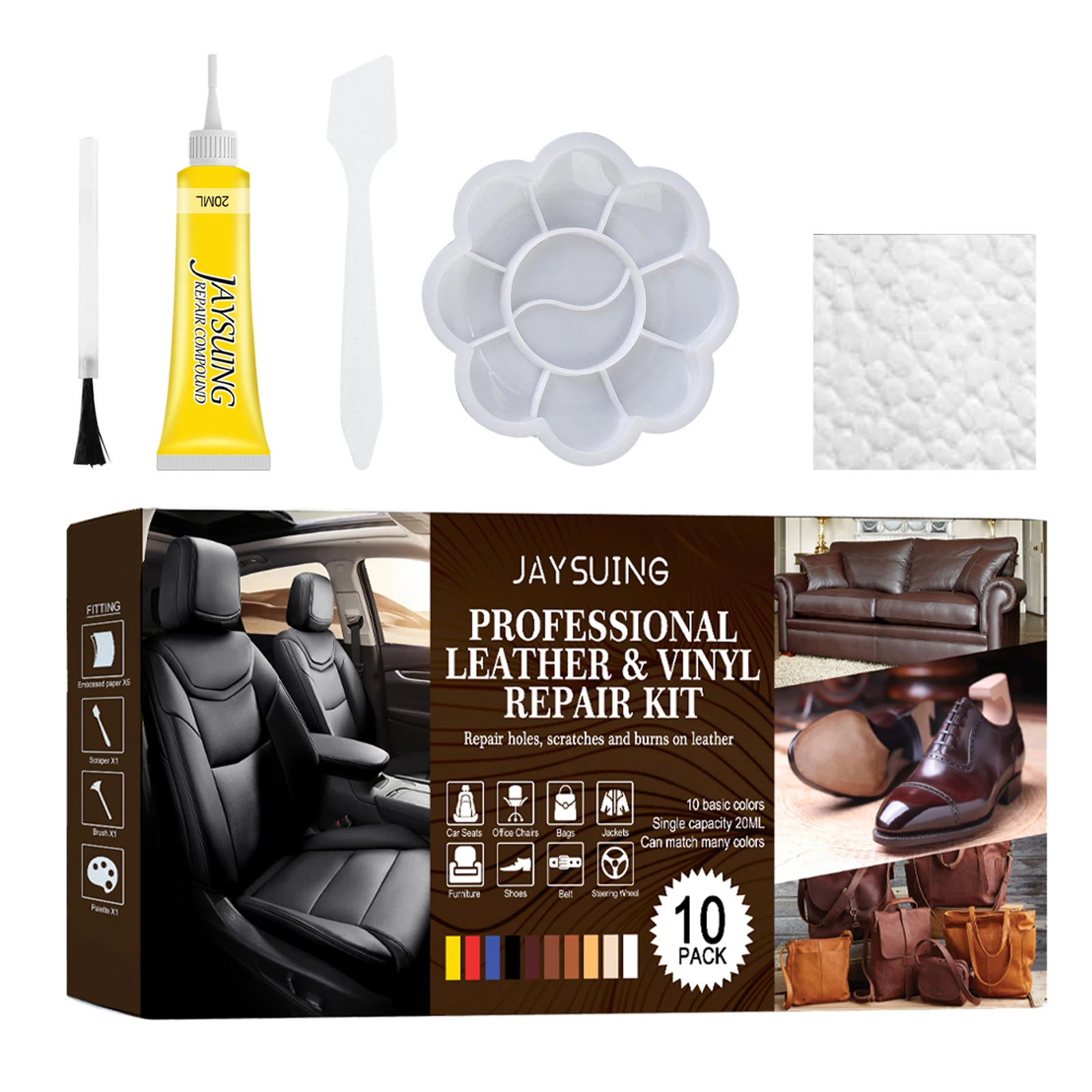 

Leather Seat Repair Kit Leather Vinyl Repair Kit Vinyl and Leather Repair Kit for Bag Shoes Furniture Cleaning Protecting