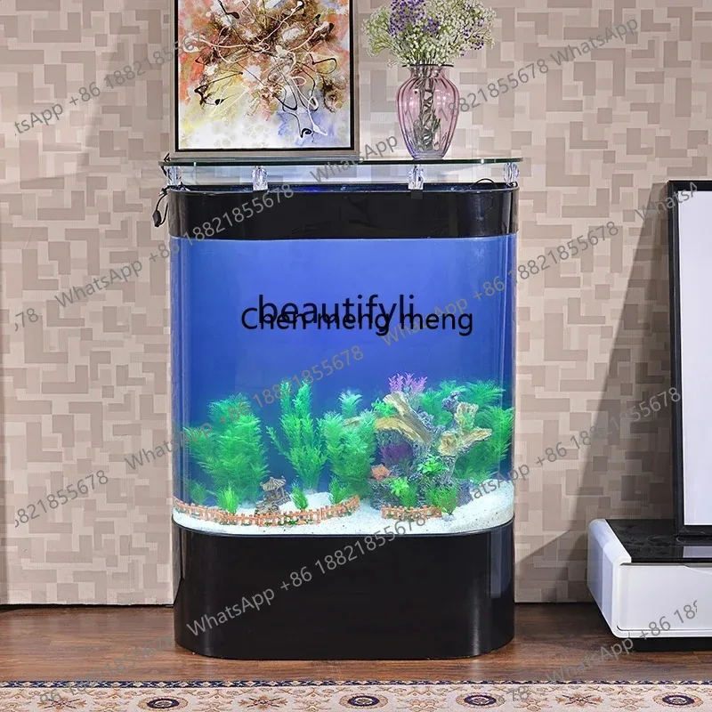 LHY26 ss CXH Change Water Glass Home Living Room Landscape Ecological Floor Large Fish Globe