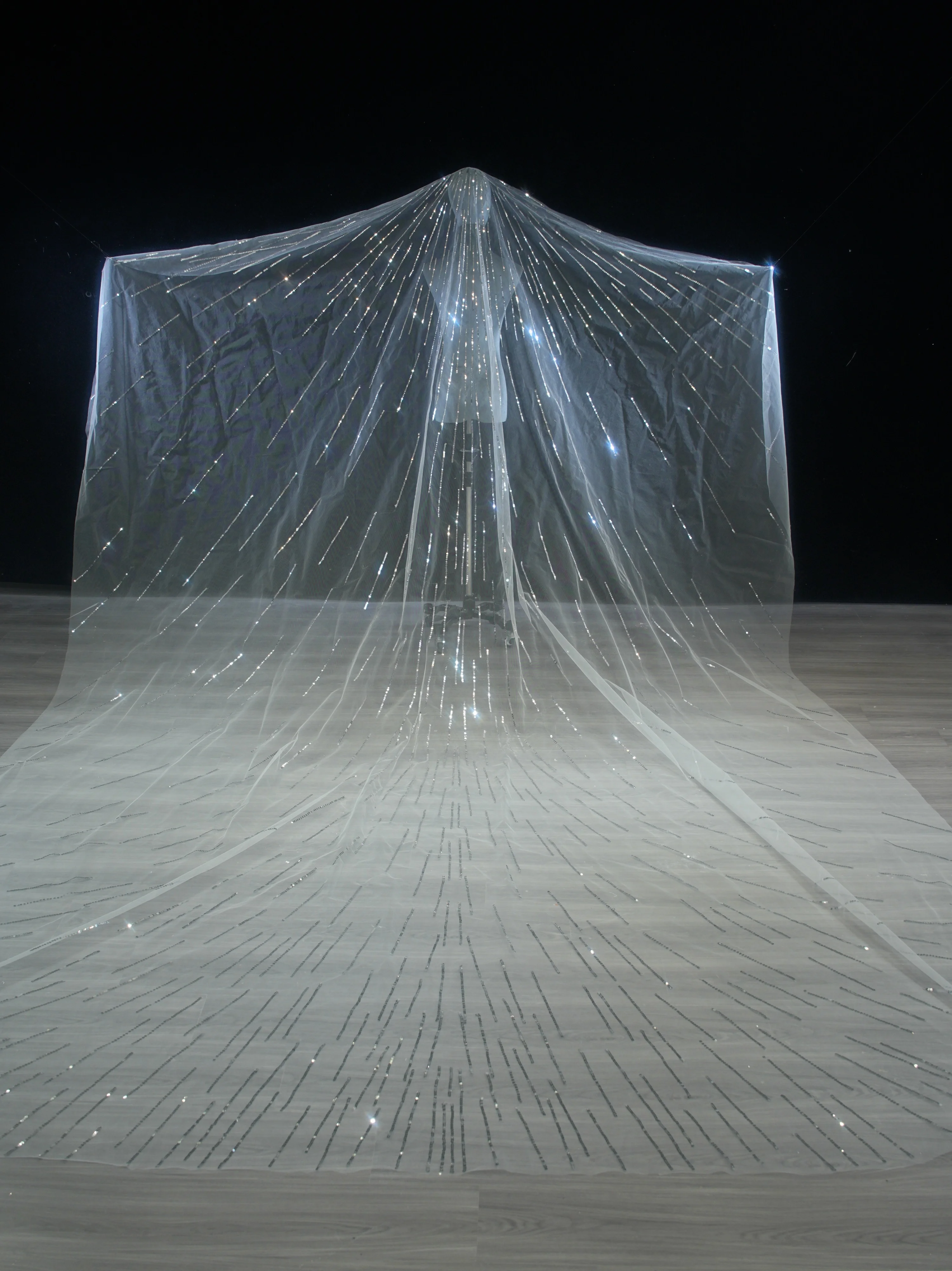 웨딩 베일 여성을위한 신부 헤어 액세서리 우아한 모조 진주 긴 대성당 베일 빗 3M 아이보리 색상