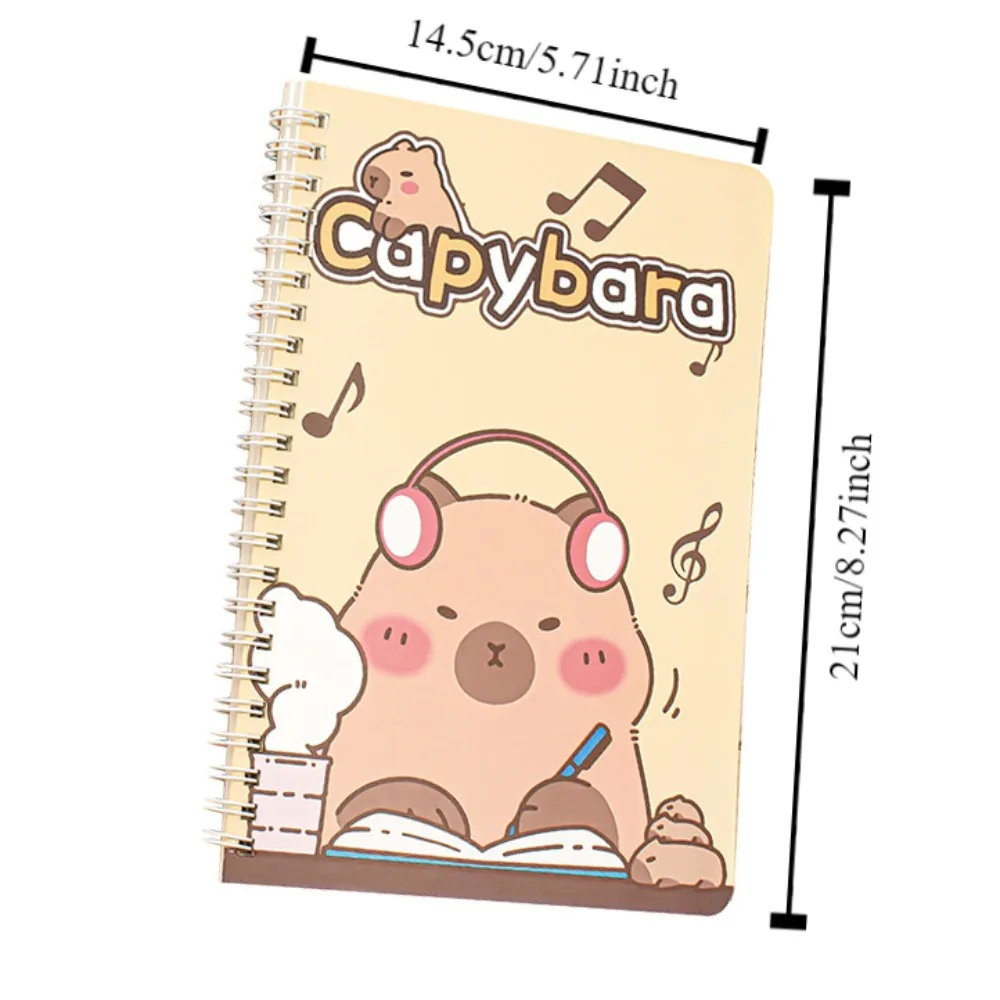 Imagem -06 - Kawaii Capybara Bobina Notebook Pequeno Bloco de Notas Linha Inner Pages Material Escolar e Escritório Bonito