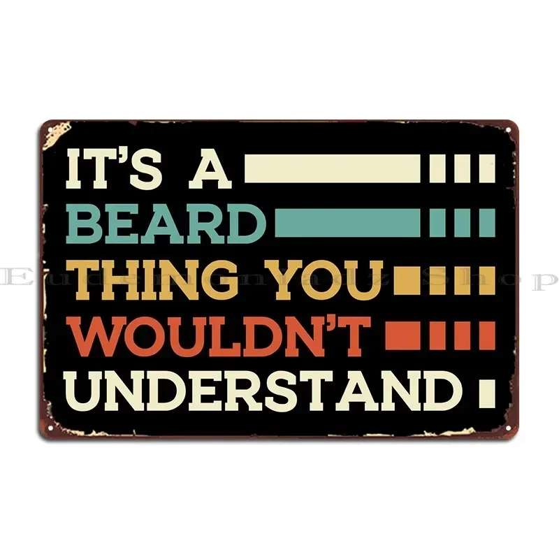 Full Beard Metal Plaque Poster Wall Plaque Printed Garage Pub Wall Mural Tin Sign Poster