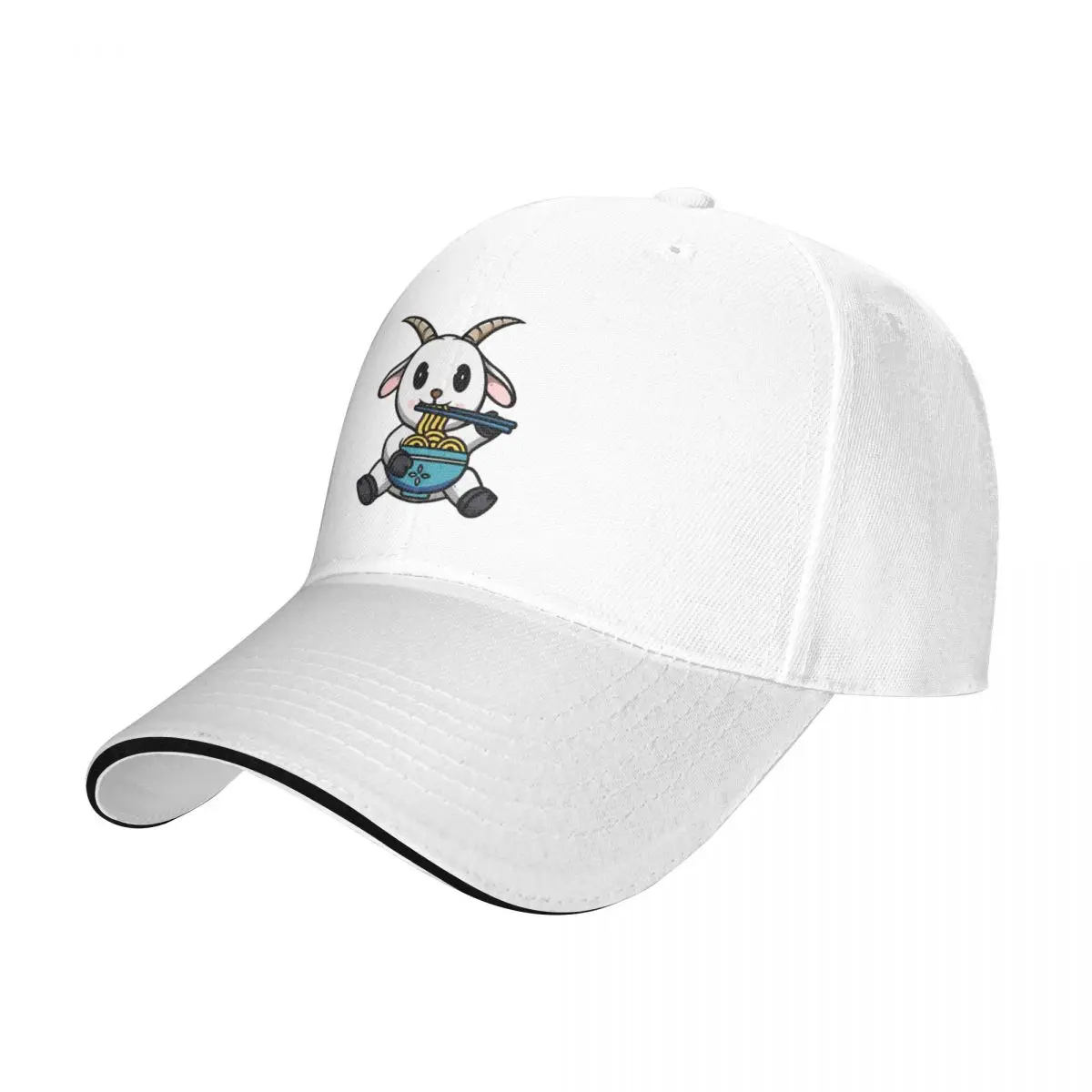 

Cute Goat Eating Ramen Baseball Cap Fishing cap New Hat Golf Wear Boy Child Women's