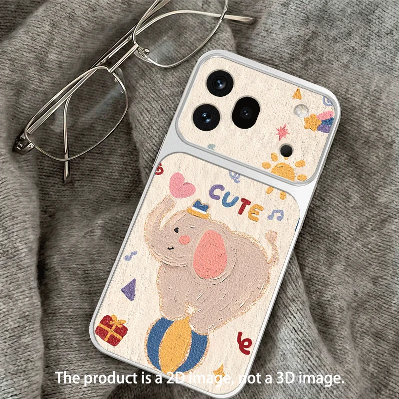 Large Window Case For Honor 600 Pro 600 Smart 5G Lite 600e Protective Cover Leather Texture Elephant Pattern Painted