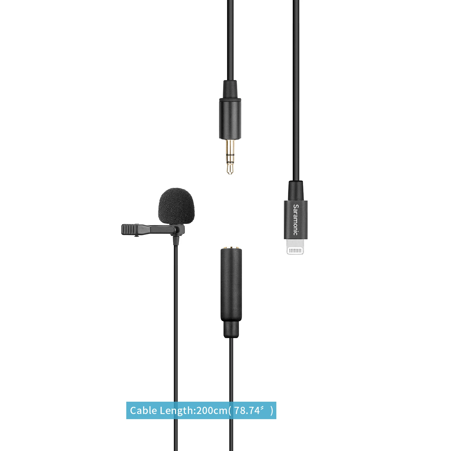 ميكروفون مكثف Saramonic u1 لأجهزة iphone و ipad و ios والأجهزة المحمولة و youtube و vlogs و clip-on