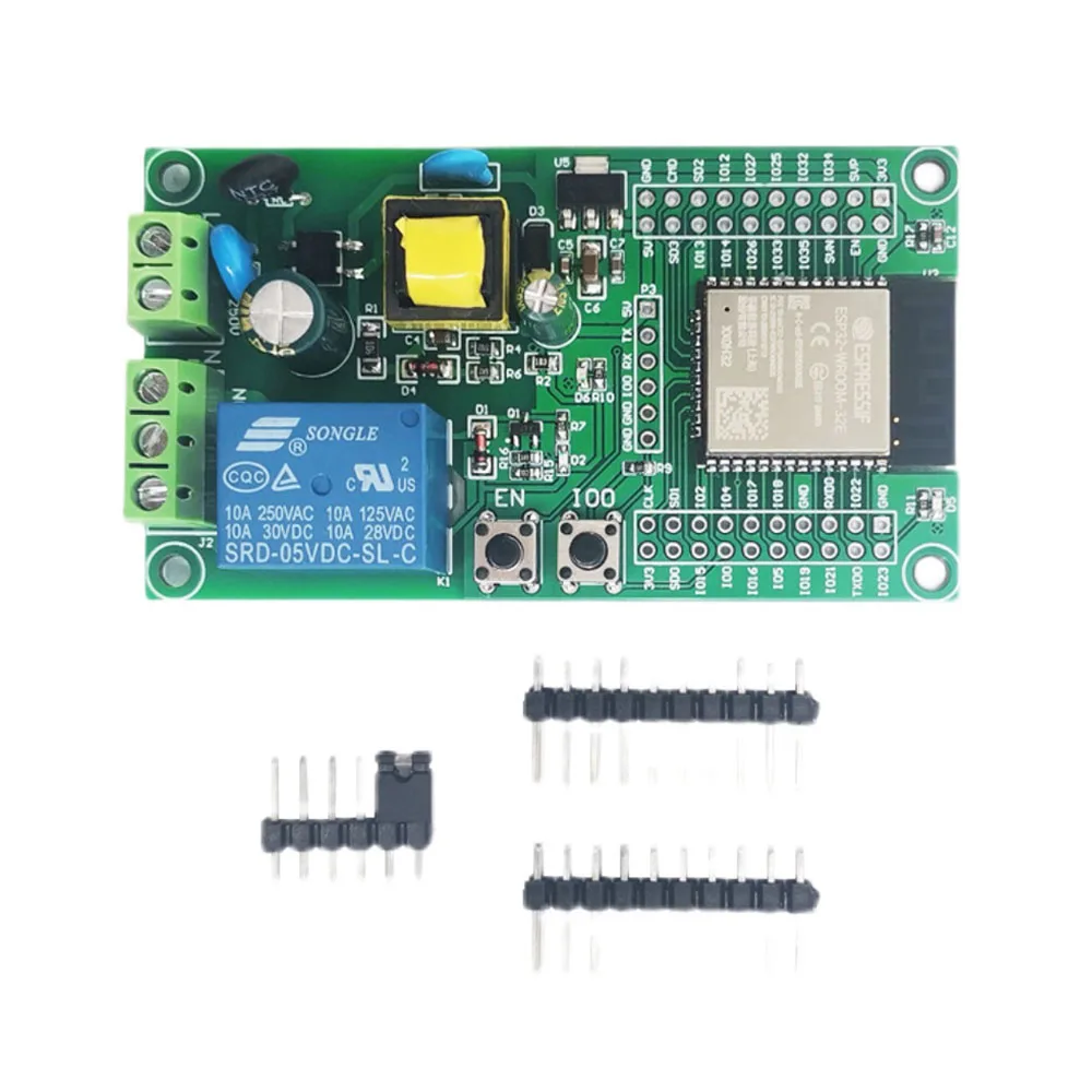 

AC90-250V ESP32 Wifi Relay Board Single Relay Module Development Board I/O Port UART Program Download Port 4M Byte Flash Module