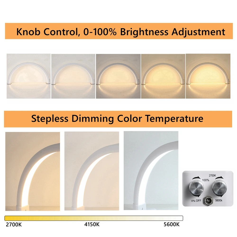 48W Profesjonalna lampa do zdobienia paznokci Half Moon 30 cali Duża 3000K-6000K Ściemnialna lampa LED wypełniająca łuk do salonu piękności Manicure