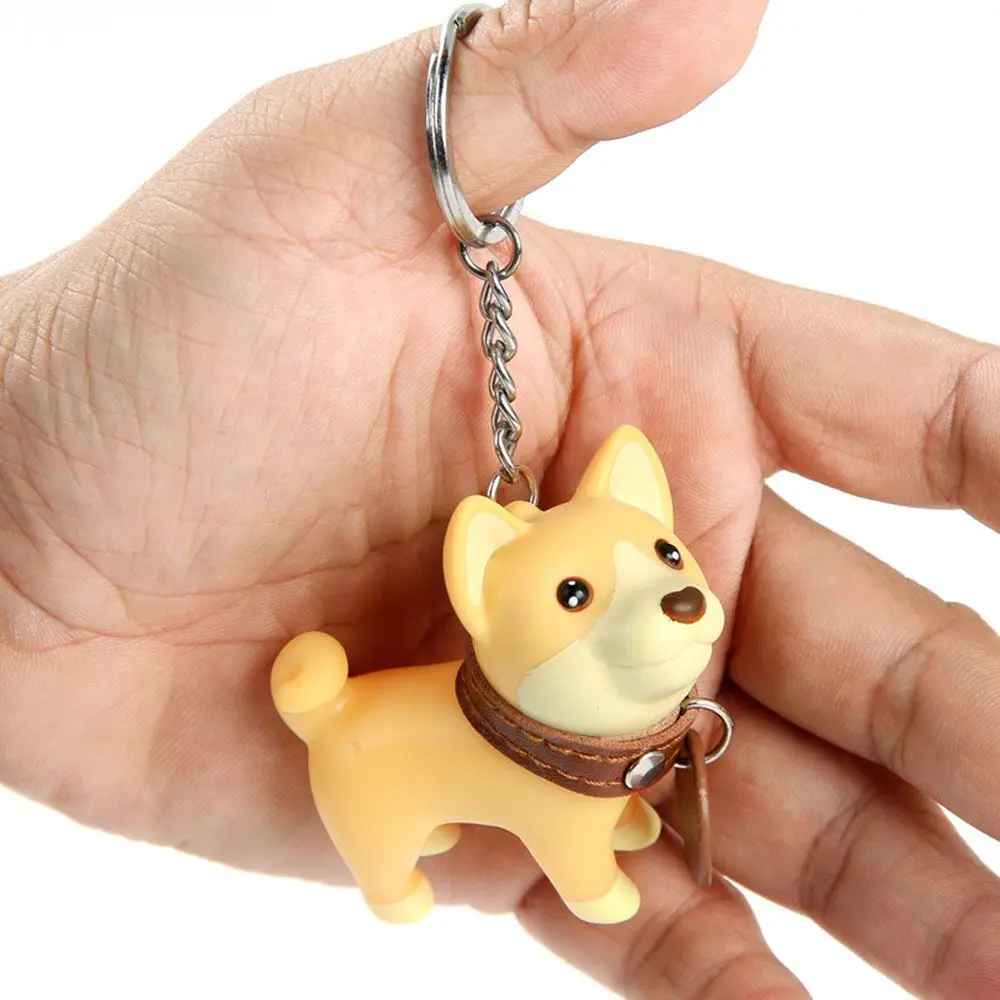 Doll Animal Anime PVC Terrier Bull Holder Excellent Hand-painted Dog Keychain for Car Accessories Key Ring