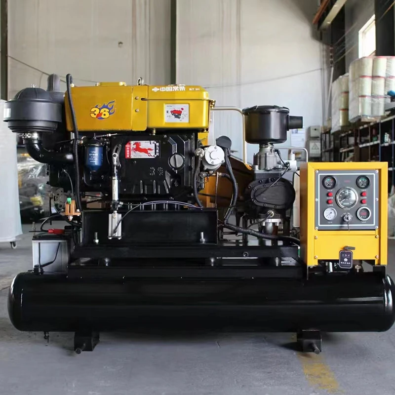 Drilling Rig Air Compressor Rotary Screw Diesel Machine Silent Industrial Pump Electric Power Design Professional Mining Tool