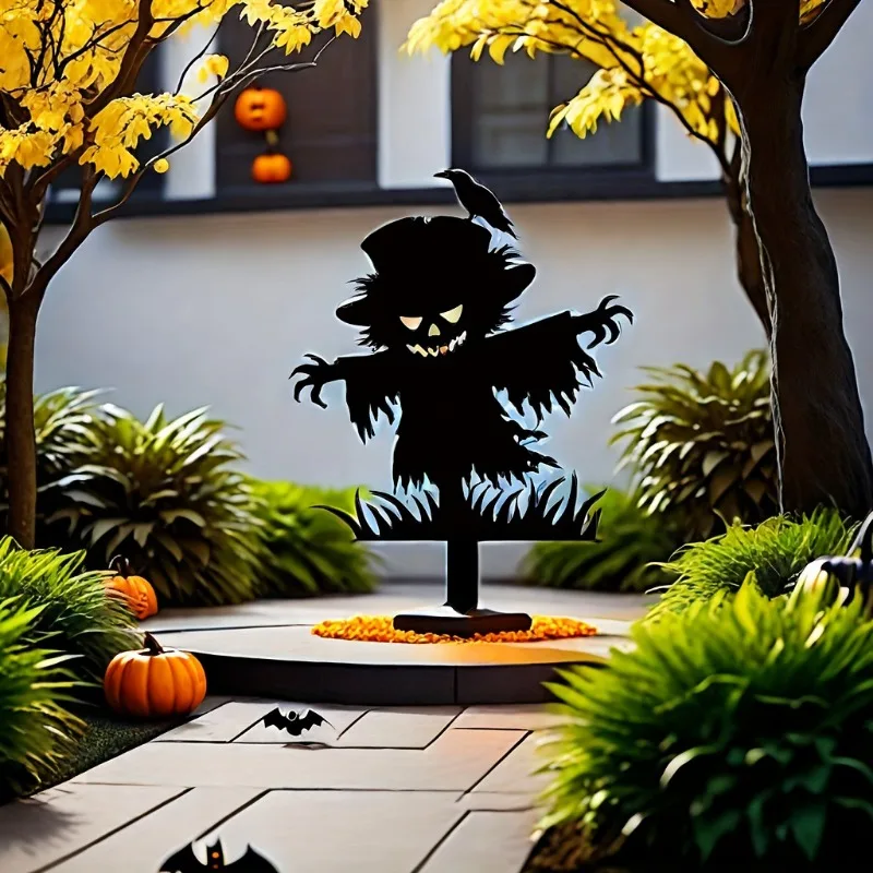 Outdoor Garden Courtyard Metal Decorations Inserted Underground Iron Art Halloween Metal Crafts