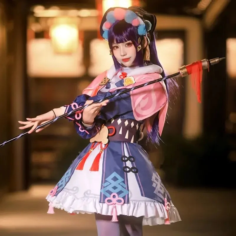 

Jacquard Fabric Genshin Impact Liyue Geo Yunjin Cosplay Costume Yun Jin Full Set Hat Wig Suit Role Play Lolita Dress Outfit