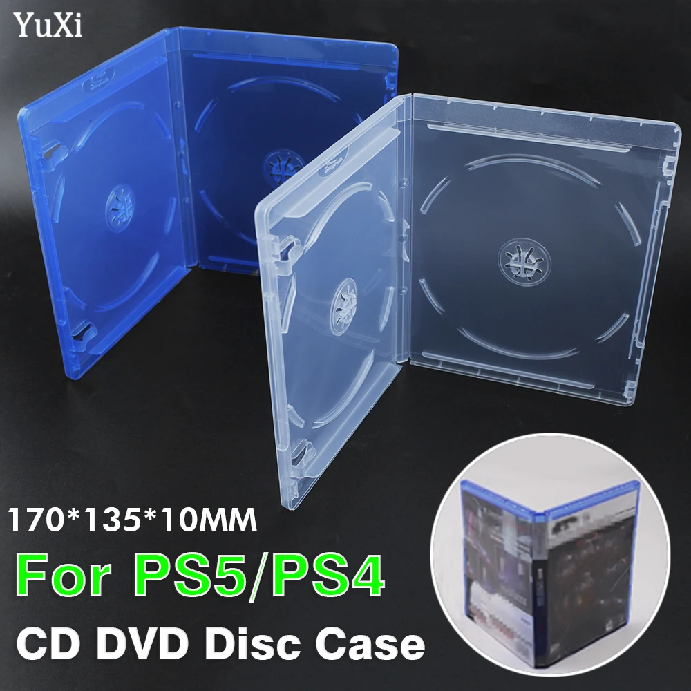 1 unidad de caja de disco de CD y DVD para PS4, PS5, soporte de disco de juego transparente, caja protectora de almacenamiento de discos de dvd y cd para PlayStation 4/5