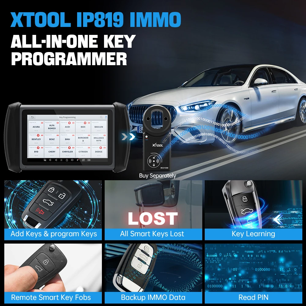 XTOOL IP819 Automotive Scanner Active Test ECU Coding Key Programming with CAN FD 36+ Resets  Car Scanner Diagnostics for Auto