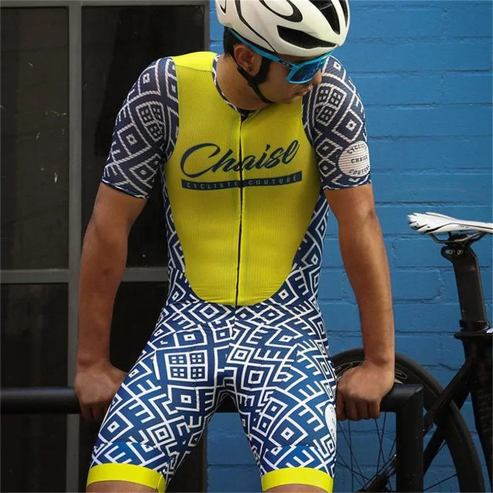 

Chaise Men skinsuit uci sports clothing Triathlon suits summer Cycle Clothes road bicycle jumpsuit ropa de ciclismo mtb team kit