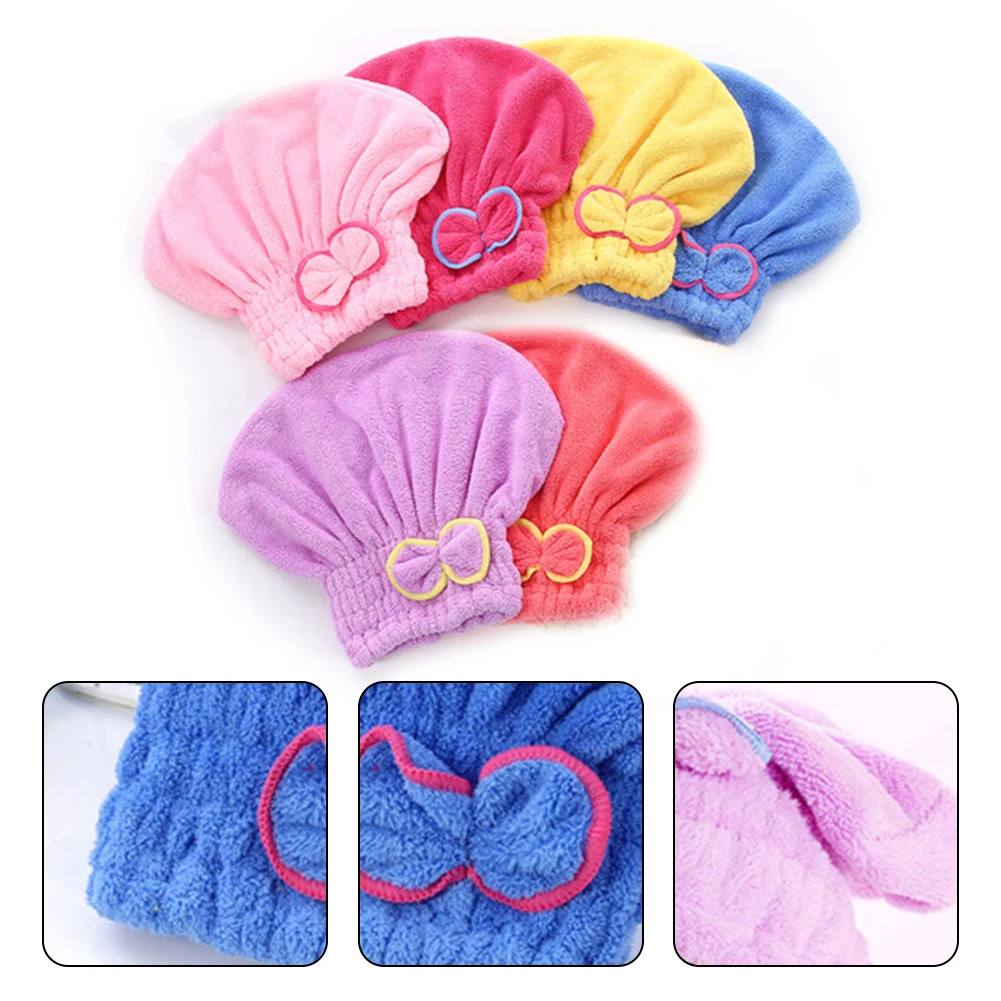 

Quickly Dry Hair Hat Hair Turban Women Head Wrap Hat 6 Colors Microfiber Solid Home Bathroom Products Accessories