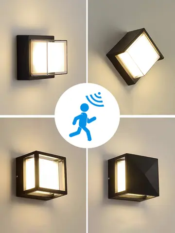 Led Outdoor Wall Light Waterproof IP66 Motion Sensor Led Outdoor Lighting Porch Lights Balcony Garden Lights Outdoor Wall Lamp