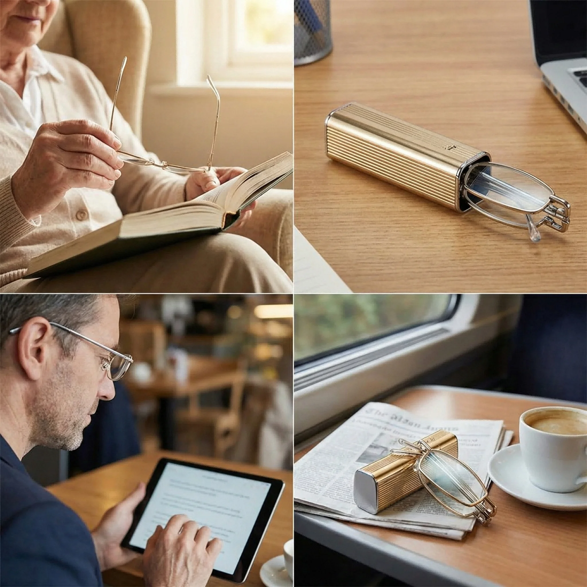 Faltbare Vollrahmen-Lesebrille, kompakt und tragbar, mit klarer Sicht und angenehm zu tragen, geeignet für Männer und Frauen. – Detail 8