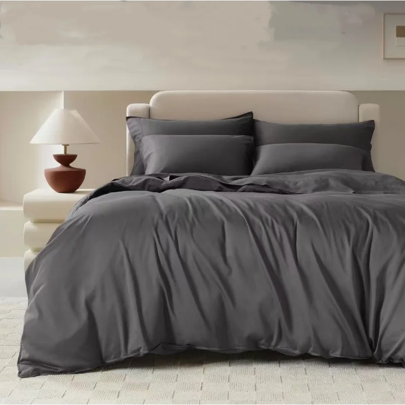1pc New USA Size Summer Duvet Cover Cooling Silky Lyocell Fibre Quilt Cover Black Grey Comforter Cover for Home Hotel queen king
