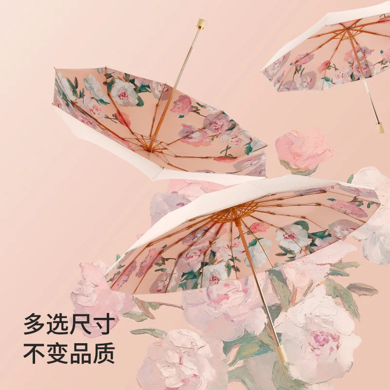 ERUMEI Sun umbrella female sunscreen UV sunshade umbrella tri-fold five fold 16 bone sunny rain dual-use folding umbrella