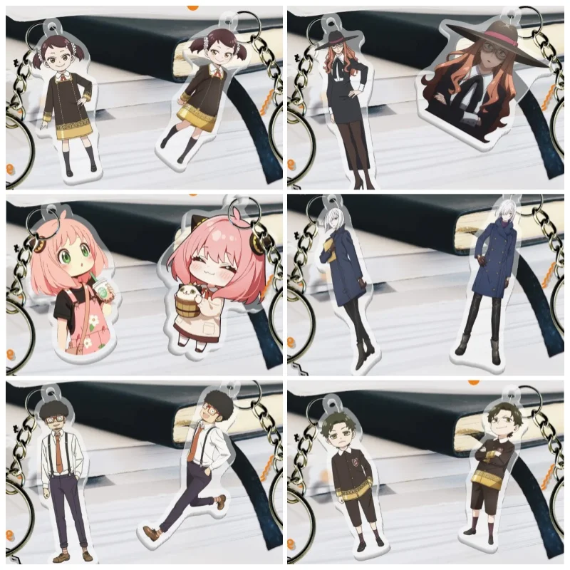 

5Cm Acrylic Keychain for Spy X Family Sylvia Sherwood Franky Franklin Anya Forger Backpack Creative Pendant Anime Key Buckle Toy
