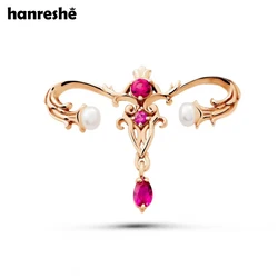 Hanreshe Woman's Womb Medical Luxury Brooch Inlaid Crystal Pearl Charm Lapel Coat Uterus Pins Jewelry for Doctor Nurse