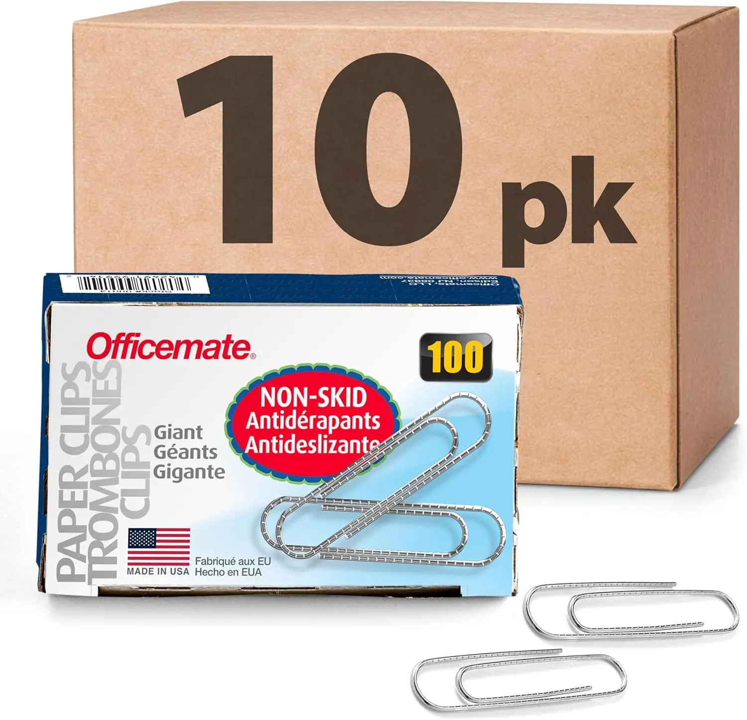 

Большие нескользящие скрепки, 1000 штук в 10 коробках, прочные, для офиса и дома