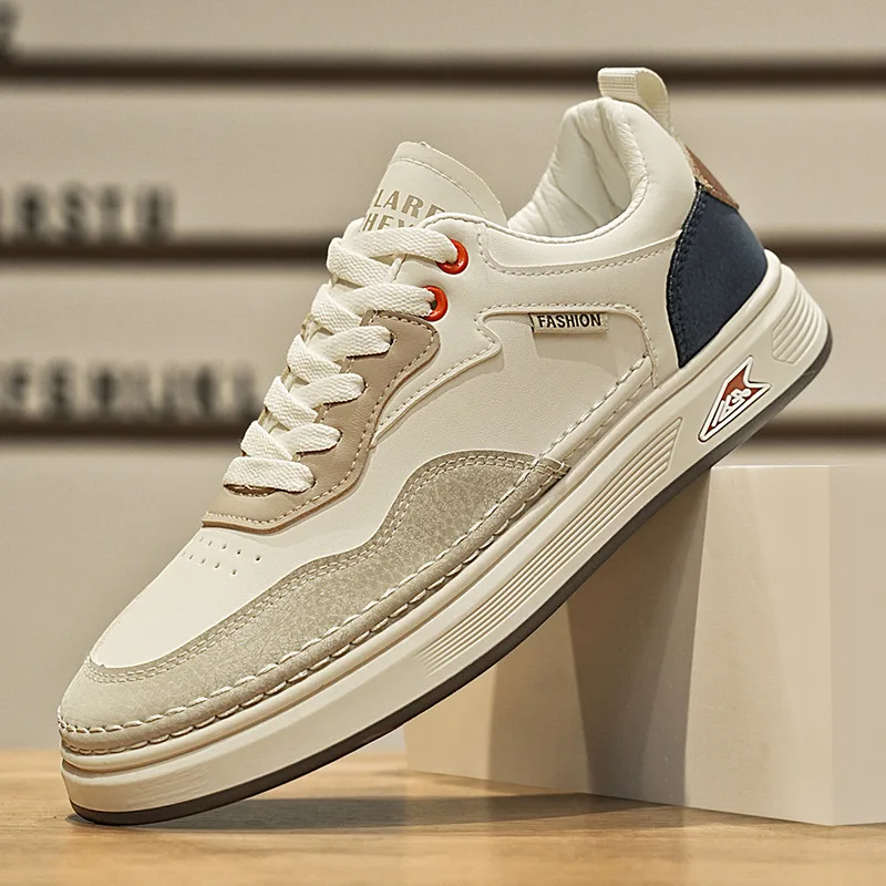 2025 New Trendy Men's Shoes Fashionable Versatile Sports Style Casual Leather Face Men's Casual Shoes Breathable Sneakers